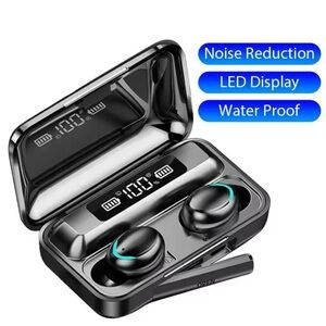 Wireless Earbuds with LED Display - Black